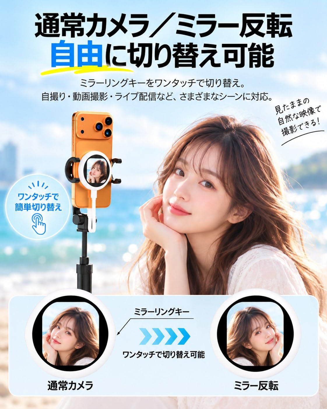 Amazon.co.jp: XPT021 自撮りモニター iPhone専用 自撮り モニター